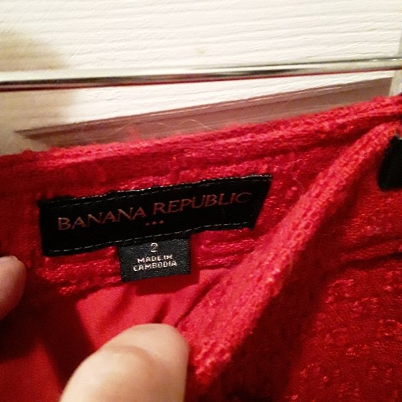 Banana Republic, Red, Tweed Size 2 - Picture 3 of 3